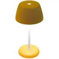 Zafferano Lámpara inteligente Trilli Wi-Fi : LED recargable, táctil, aplicación Wi-Fi, cerámica decorada en blanco y ocre.