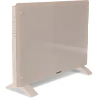 Vonroc Calefactor eléctrico de lujo – Convector – Panel de vidrio – 1500W – Beige | WIFI