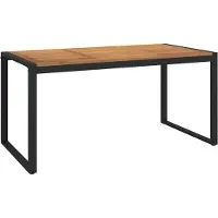 vidaXL Mesa de jardín con patas en forma de U, 160x80x75 cm, madera maciza de acacia