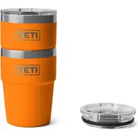 Yeti Rambler Stackable Cup 16oz Mag Slider Lid, King Crab Orange, taza térmica apilable con tapa, 473 ml