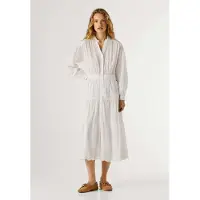 Pepe Jeans para mujer. PL9537781 Vestido Celeste blanco (L), Casual, Algodón, Manga larga, outlet 2026.