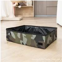 INF Caja de arena plegable para gatos Camuflaje L