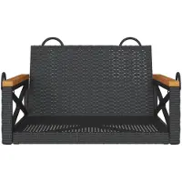 vidaXL Silla colgante, color negro, 63x62x40 cm, fabricada en polirratán