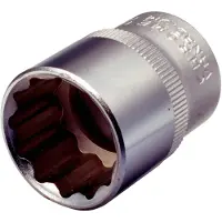 Ks Tools 917.1379, Llave de vaso, 1/2", métrica, de 2 puntas, 25,28 mm, acero cromo vanadio