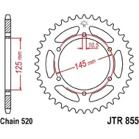 JT Sprockets Corona Trasera 520 Jtr855.45zbk Steel