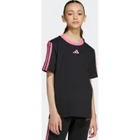 Adidas - Girl's 3-Stripes Essentials T-Shirt - Camiseta de manga corta size 128, negro