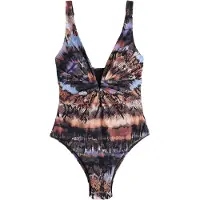 Next Bañador moldeador azul paloma / marrón / lila / negro