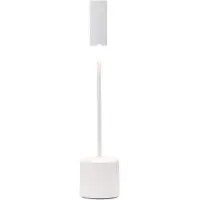 Zafferano - Lámpara de mesa LED Carolina con pantalla táctil regulable, recargable, apta para interiores y exteriores, con una autonomía de 9 horas, color blanco