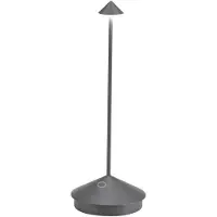 Zafferano Lámpara de mesa LED Pina Pro, gris oscuro, recargable y regulable, inalámbrica, azafrán, 2200-2700-3000 K, IP54, 12 horas de autonomía.