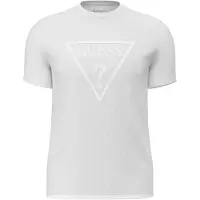 GUESS para hombre. M6YI71K3745 Camiseta con logo impreso blanco (L), Casual, Algodón, Manga corta, outlet 2026.