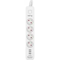 COFI Regleta de enchufes con 4 tomas + 3 puertos USB tipo A; 5 metros. Cable: 3×1,5mm H05VV-F, 16A/250V - M02415