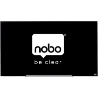 Nobo Widescreen pizarra magnética de cristal de 126 x 71,1 cm, color negro.