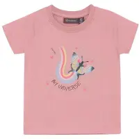 Color Kids - Baby's T-Shirt with Chestprint S/S - Camiseta de manga corta size 98, fucsia