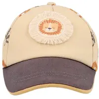Maximo - Kid's Mini Boy's Cap - Lion Patch, Light Washed Look - Gorra size 49-51 cm, beige