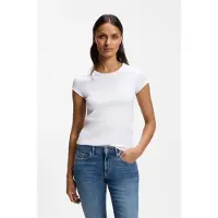 BOSS para mujer. 50554675 Camiseta Ecute blanco (S), Casual, Algodón, Manga corta, outlet 2026.