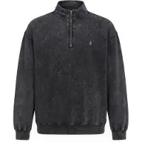 Volcom - Sudaderas - Single Stone Quarter Zip Light Acid Black de Algodón - Talla S - Gris