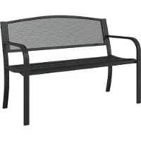 vidaXL Banco de jardín de 119 cm, color negro, acero