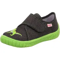 Superfit Zapatillas de casa 'Bill' verde neón / rojo fuego / negro moteado / blanco