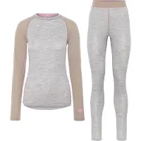 Kari Traa - Women's Kaia Set - Ropa interior merino size L, gris