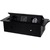 Izoxis 21446 Enchufe abatible: 2 tomas de corriente, 2 puertos USB, 1,9 m, negro