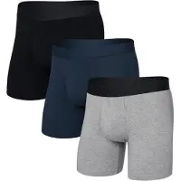 Saxx - Ropa de senderismo - Droptemp Cooling Cotton BB Fly 3pk Dark Grey/Dark Ink/Black - Talla M