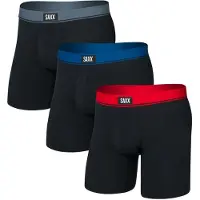 Saxx - Essential Cotton Boxer Brief Fly 3-Pack - Ropa interior de diario size S, negro