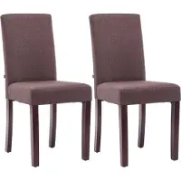 CLP , Juego de 2 sillas de comedor Ina, tapizadas en tela. Silla acolchada con estructura de madera. Silla para cocina con protectores para el suelo. Color: marrón. Color de la estructura: cappuccino