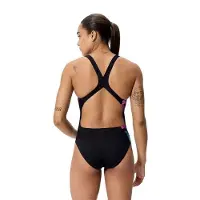 Speedo - Women's Placement Printed Powerback - Traje de baño size 38, negro