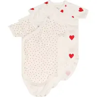 Petit Bateau Pijama entero/body 'NAISS' rojo / blanco
