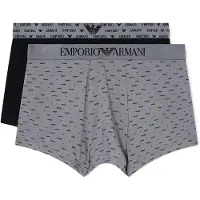 Emporio Armani para hombre. EM001014_AF18885 Set 2 Bóxers mezcla gris, negro (XL), Homewear, Algodón, outlet 2026.