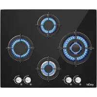 IsEasy Placa De Gas Mgbg-604b Glass 4 Fuegos