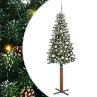 vidaXL Árbol de Navidad delgado, color verde, 180 cm ()