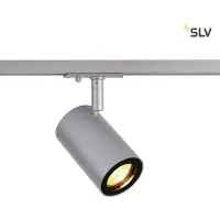 SLV 1002113 ENOLA_B: Foco direccional QPAR51, color gris plateado, 50W, incluye adaptador de 1 polo
