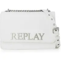 Replay Bolso de hombro plata / blanco