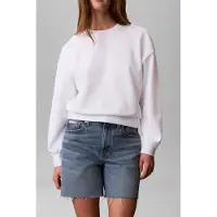 Calvin Klein Jeans Long Sleeve Terry Standard Logo Bright White Talla: S | Manga Larga Outlet | Mujer | Blanco