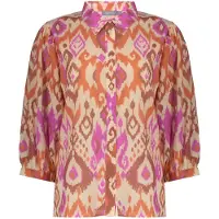 Geisha Blouse Ecru/brown/cassis Talla: XS | Blusas Outlet | Mujer | Marrón