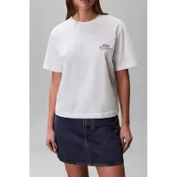 Calvin Klein Short Sleeve Boxy Graphic T-shirt Bright White Talla: S | Camisetas de Seda Outlet | Mujer | Blanco