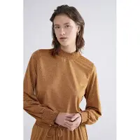 Summum Woman Smocked Top Fine Lurex Jersey Camel Brown Talla: XL | Manga Larga Outlet | Mujer | Marrón