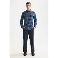 Scotch & Soda Micro Aop Slim-fit Shirt Diamond Micro Faded Denim Aop Talla: L | Camisas Casuales Outlet | Hombre | Azul