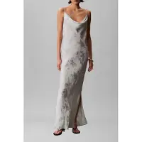 Calvin Klein Viscose Jacquard Maxi Dress Pale Meadow Jacquard Floral Cutt Talla: M | Vestidos Maxi Outlet | Mujer