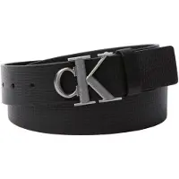Calvin Klein Ck Buckle 40mm Fixed Belt Black/antique Silver Talla: 130 | Cinturones Outlet | Hombre | Gris