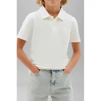 Calvin Klein Boys Solid Pique Polo Short Sleeve Tofu Talla: 8 | Camisas Outlet | Unisex