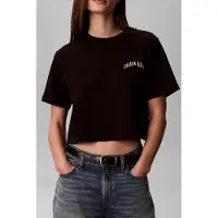 Calvin Klein Short Sleeve Sleek Interlock Easy Tee Black Talla: XL | Camisetas de Seda Outlet | Mujer | Negro