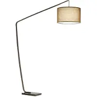 Perenz Lámpara de pie de arco en color metalizado, con base de mármol, diseño moderno con pantalla, altura de 215 cm, casquillo E27, máximo 40 W -