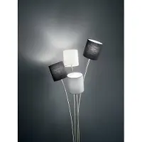 Perenz Lámpara de pie de metal cromado cepillado, elegante lámpara de pie para iluminación interior, diseño moderno, altura 160 cm, 4 bombillas E14 -
