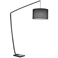 Perenz Lámpara de pie de metal con arco, base de mármol, diseño moderno con pantalla, altura de 215 cm, casquillo E27, máximo 40 W -