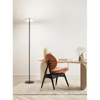 Perenz Lámpara de pie LED de 20W, con doble iluminación, estructura de metal y aluminio, cristal de borosilicato, acabado dorado brillante y mate, altura de 180 cm -