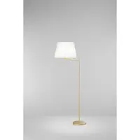 Perenz Lámpara de pie de metal con acabado dorado mate y pantalla blanca, regulable, diseño moderno, para uso en interiores, 1 bombilla de 35W, casquillo E27 -