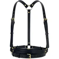Haute Cuir Cinturón 'Double Belt Harness' negro