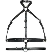 Haute Cuir Cinturón 'Double Belt Chest Harness' negro